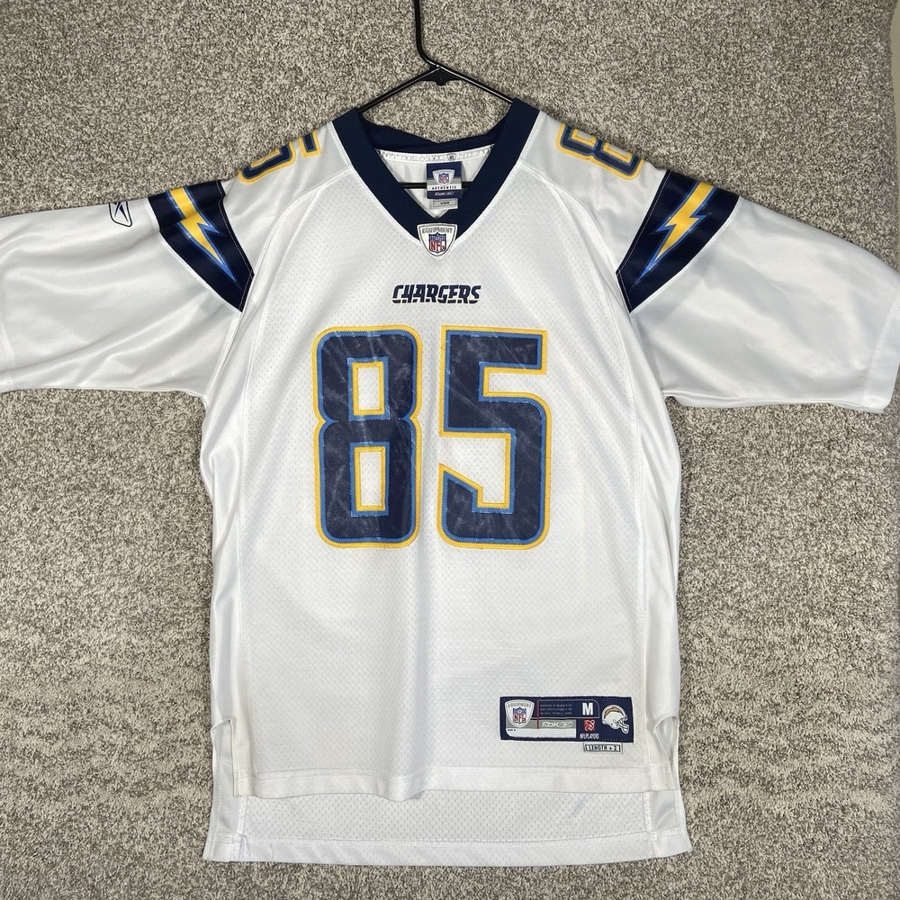Chargers Jersey Antonio Gates Authentic Reebok Jersey Size Medium White SD LA